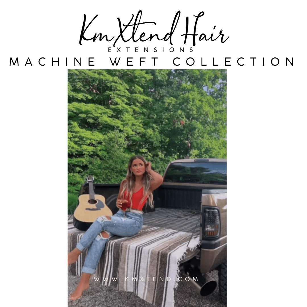 Luxury Machine Weft Hair Extensions #1b Natural Black KmXtend Hair Extensions