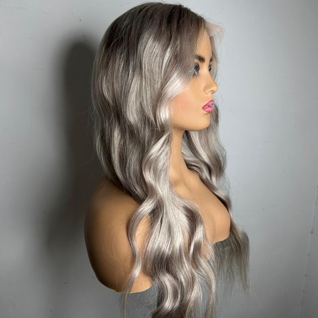 24" Long Human Hair Wig 130% Density Loose Wave