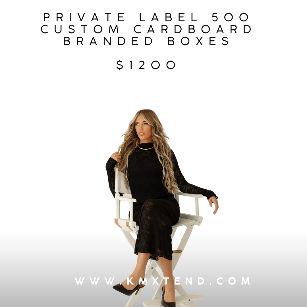 Private Label Hair Extensions Printed Boxes KmXtend Hair Extensions