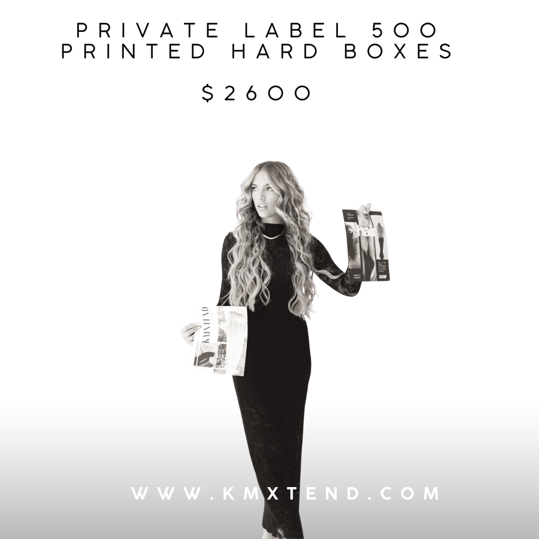 Private Label Hair Extensions Hard Branded Boxes KmXtend Hair Extensions