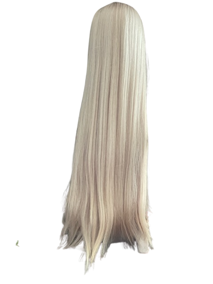 30" Blonde Front Lace Wig 150% Density Light Platinum Blonde