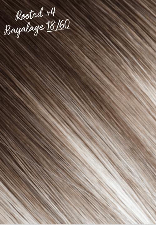 Genius Weft Hair Extensions - KmX Wefts Rooted Balayage T4/18/60