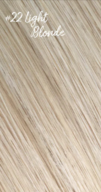 Light Golden Blonde Flat Hybrid Weft Hair Extensions Color #22