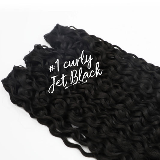 #1 Curly Jet Black Genius Weft 20"