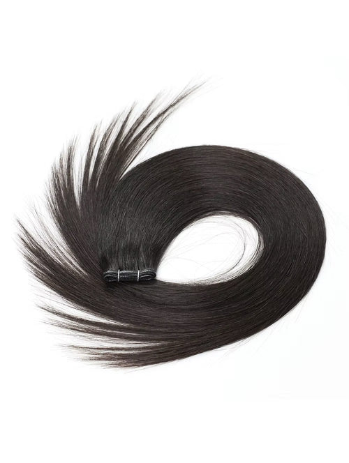 Natural Black #1B Genius Weft Hair Extensions Premium Remy Human Hair | KmXpress Fast Shipping