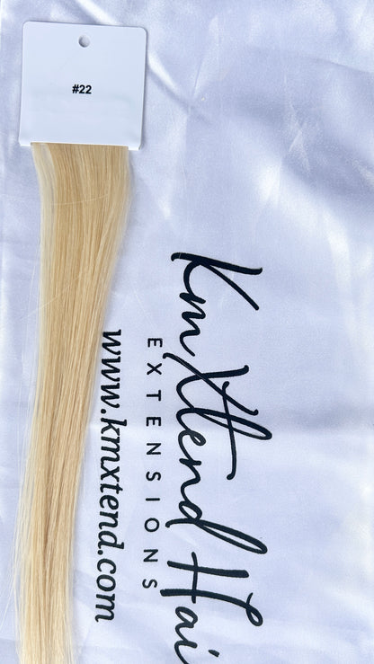 Light Golden Blonde #22 Hand Tied Weft Hair Extensions