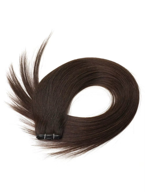 Darkest Brown #2 Genius Weft Hair Extensions | KmXpress Seamless Remy Hair