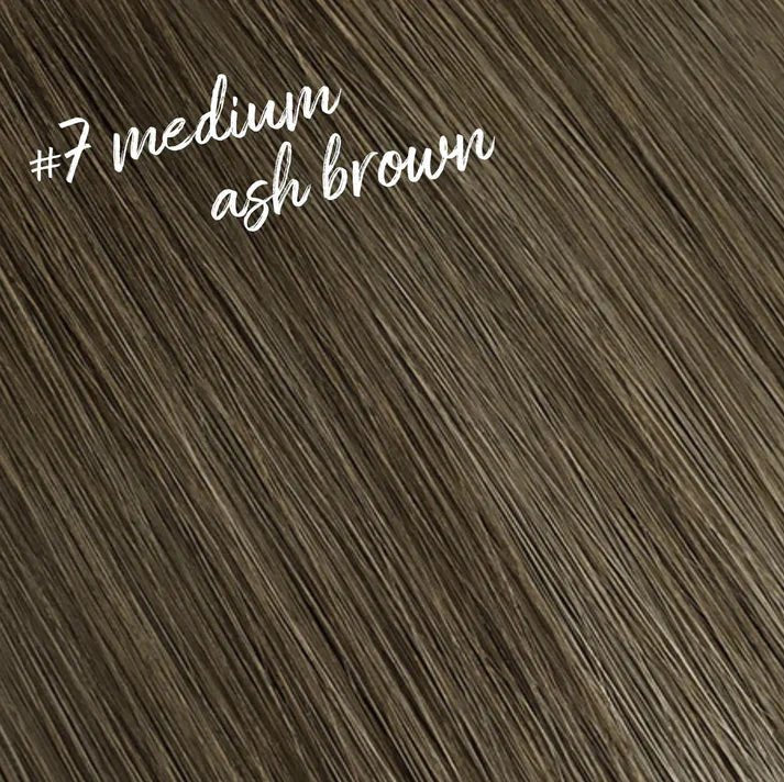 Butterfly Wefts #7 Medium Ash Brown Seamless Blend KmXtend Hair Extensions