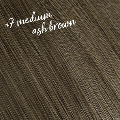 Medium Ash Brown #7 Hand Tied Weft Hair Extensions