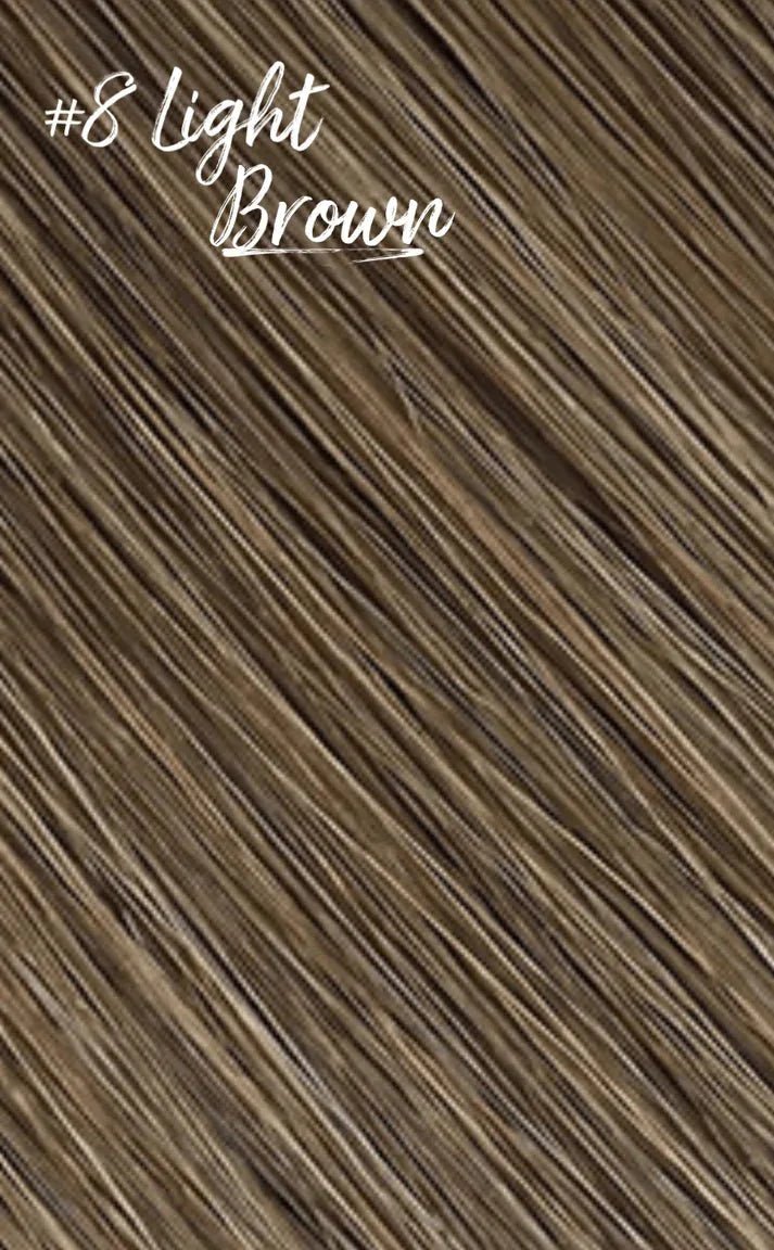 Butterfly Wefts #8 Light Brown Natural, Seamless Volume KmXtend Hair Extensions