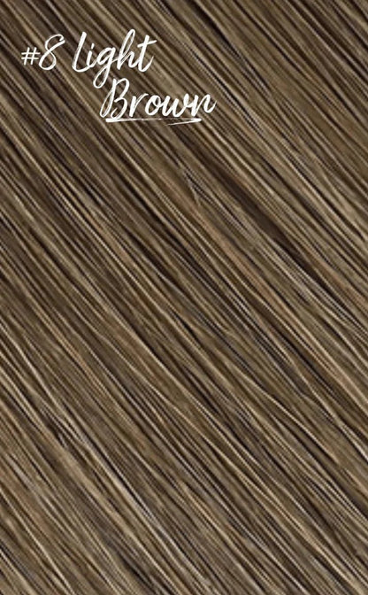 Butterfly Wefts #8 Light Brown Natural, Seamless Volume KmXtend Hair Extensions