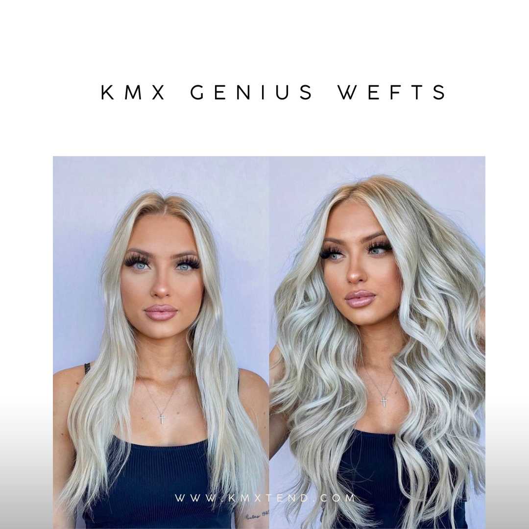 Genius Weft Hair Extensions - KmX Wefts Rooted Balayage T8/14/60