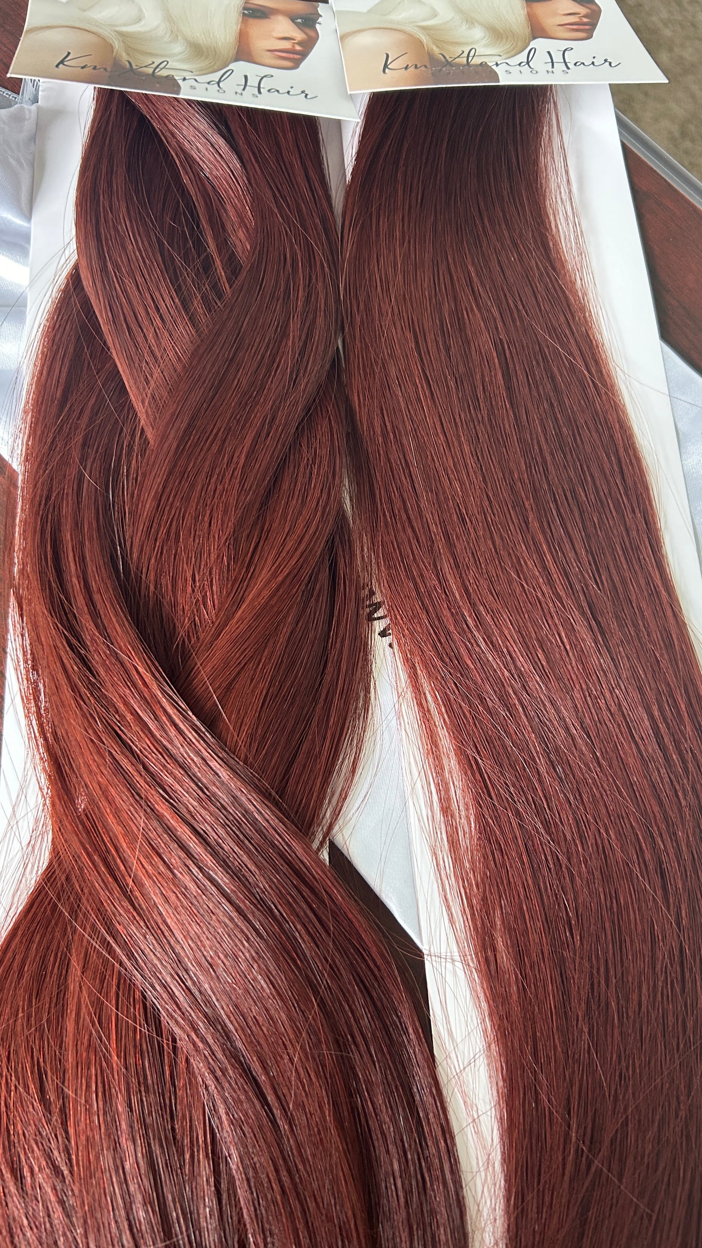 Professional K Tips Flat Tip Keratin Bond Fusion Hair Extensions Red Velvet