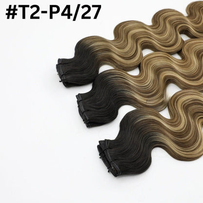 Genius Weft Hair Extensions - KmX Wefts Rooted Balayage T2/4/27 one product