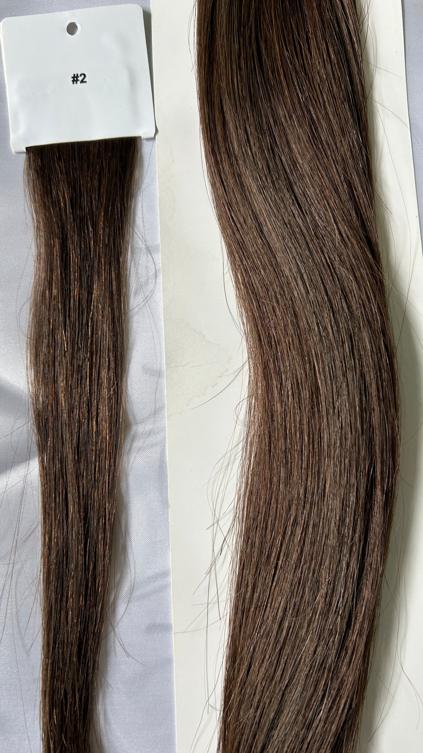 Dark Brown #2 Hand Tied Weft Hair Extensions