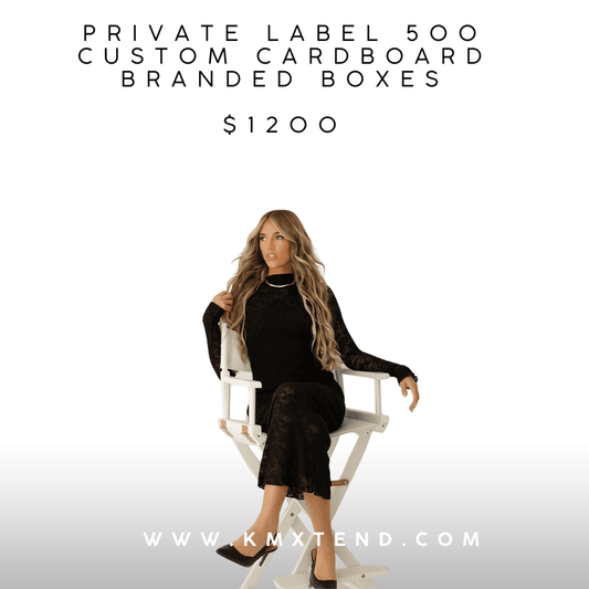 Private Label Hair Extensions Printed Boxes KmXtend Hair Extensions