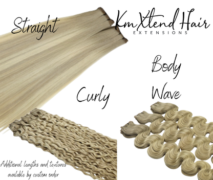 Genius Weft Hair Extensions - KmX Wefts Rooted Balayage T8/P8/22