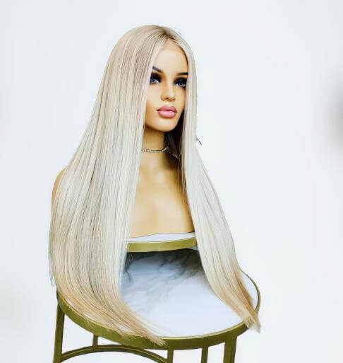 28" russian hair blonde wig