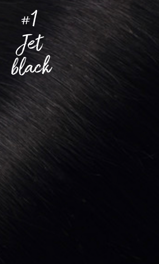 Jet Black Flat Hybrid Weft Hair Extensions Color #1