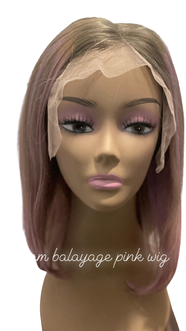 Custom Pink Balayage 10" Bob Wig